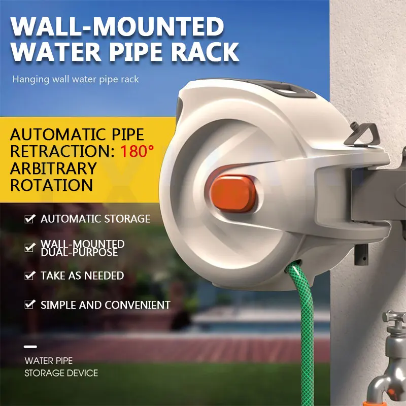 

Water Drum Automatic Telescopic Coiler High Pressure Water Pipe Winding Car Wash Roller Air Hose Storage Rack Wall Mounted Reels
