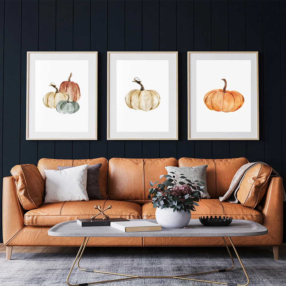 Affiches murales esthétiques avec citations sur l'automne et les dictons d'automne, « Hello Pumpkin », impressions sur toile pour salon, décoration moderne pour la maison
