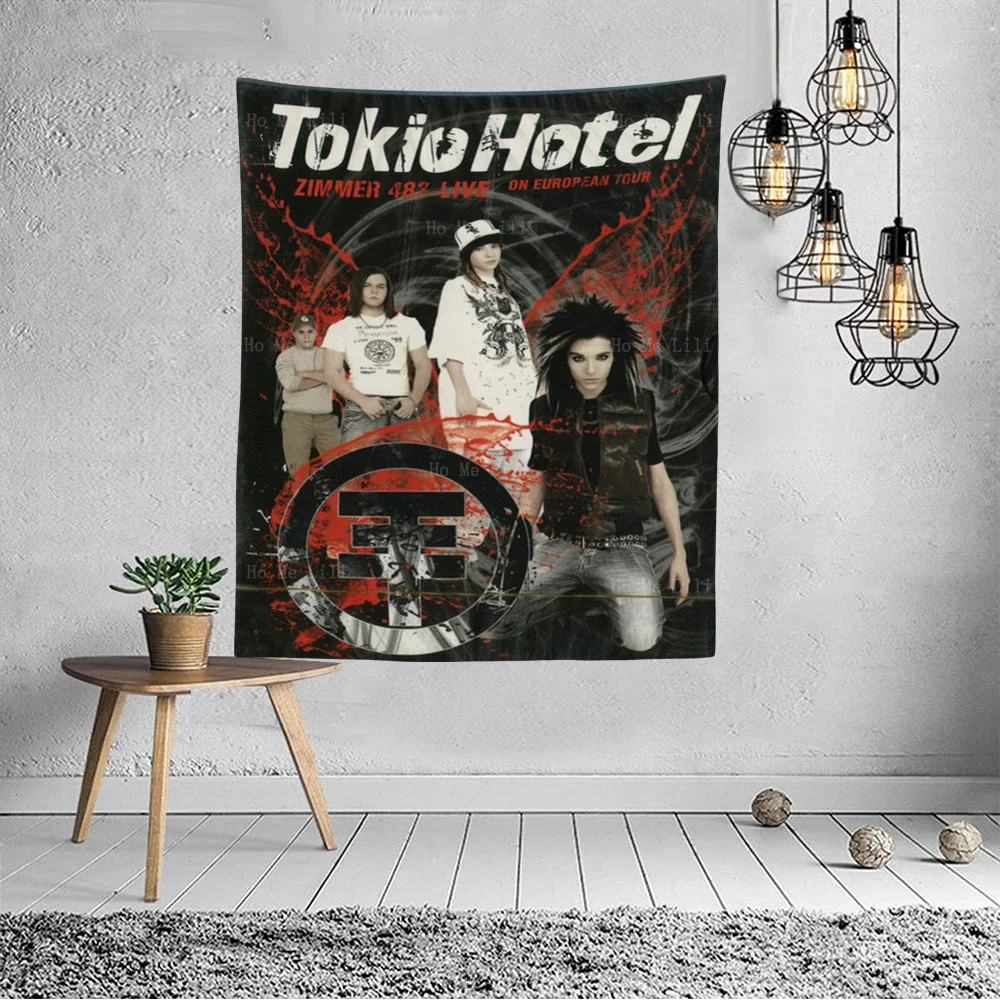 Rock And Roll Band Tokio Hotel On European Tour Poster Tapestry Wall Hanging