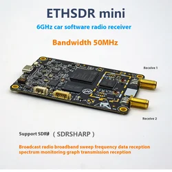 ETHSDR-mini receptor de radio de software, 6GHz, con ancho de banda de 12 bits y receptor de radio SDR de 50M