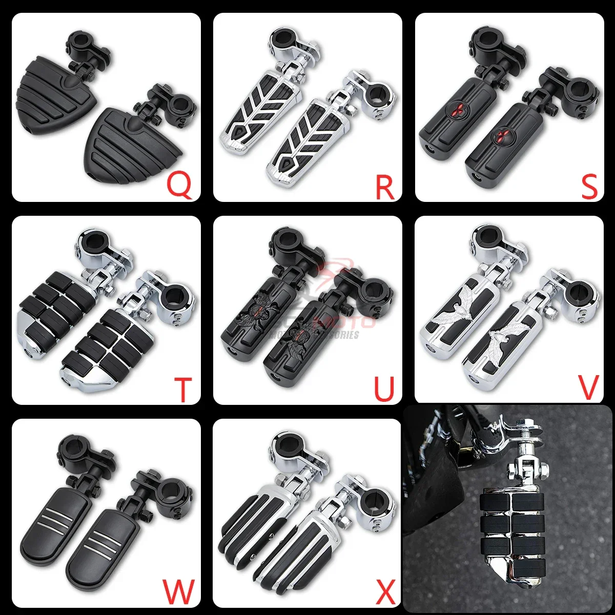 For Harley XL883 For Honda Suzuki M109R Yamaha 25-32mm Motorcycle Engine Guard Highway Bars Footpegs Foot Pegs Support Mount Kit