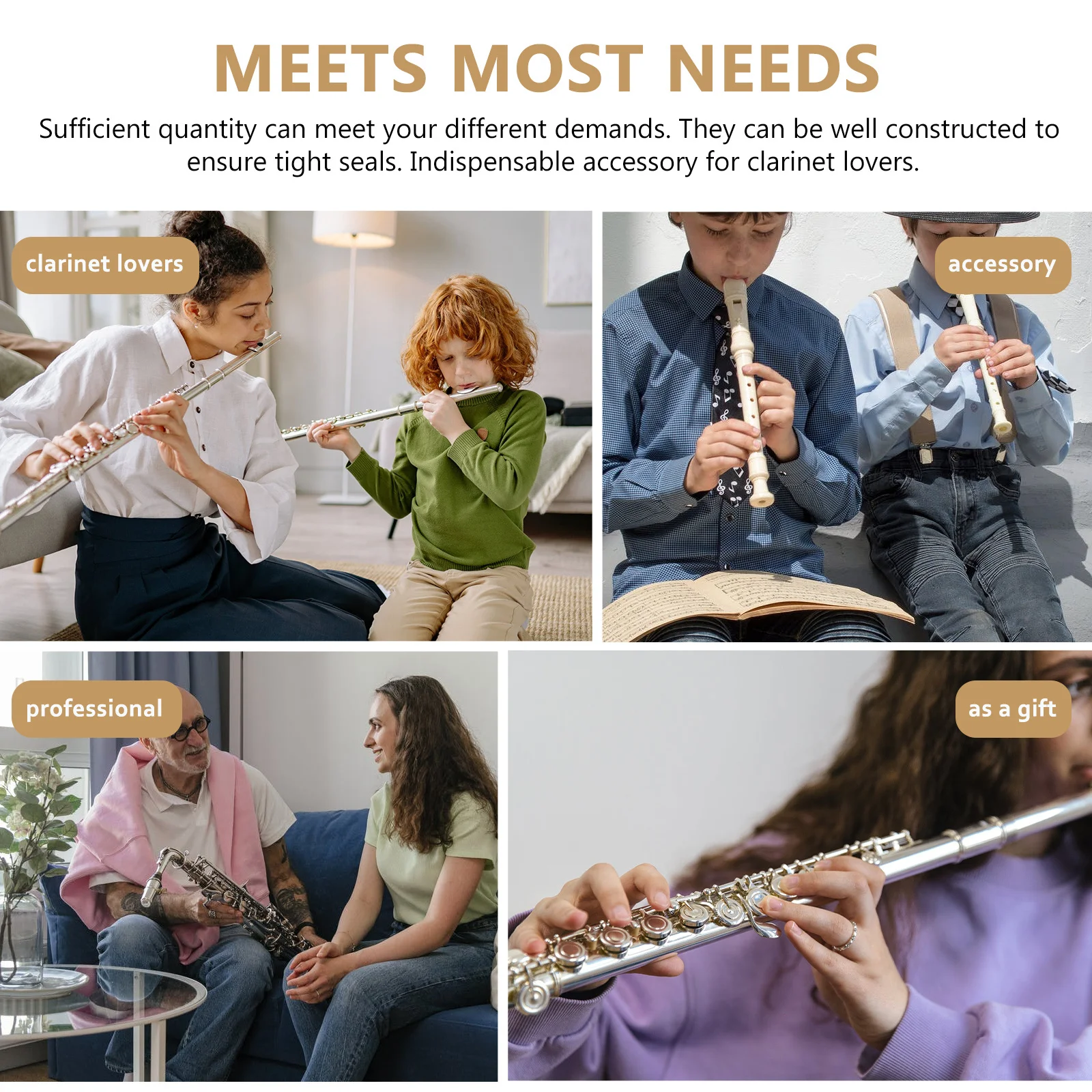 

17pcs Clarinet Sound Hole Pad White Light Yellow For E Flat Clarinet Replacement Parts Key Cushion Gasket Tools Supplies