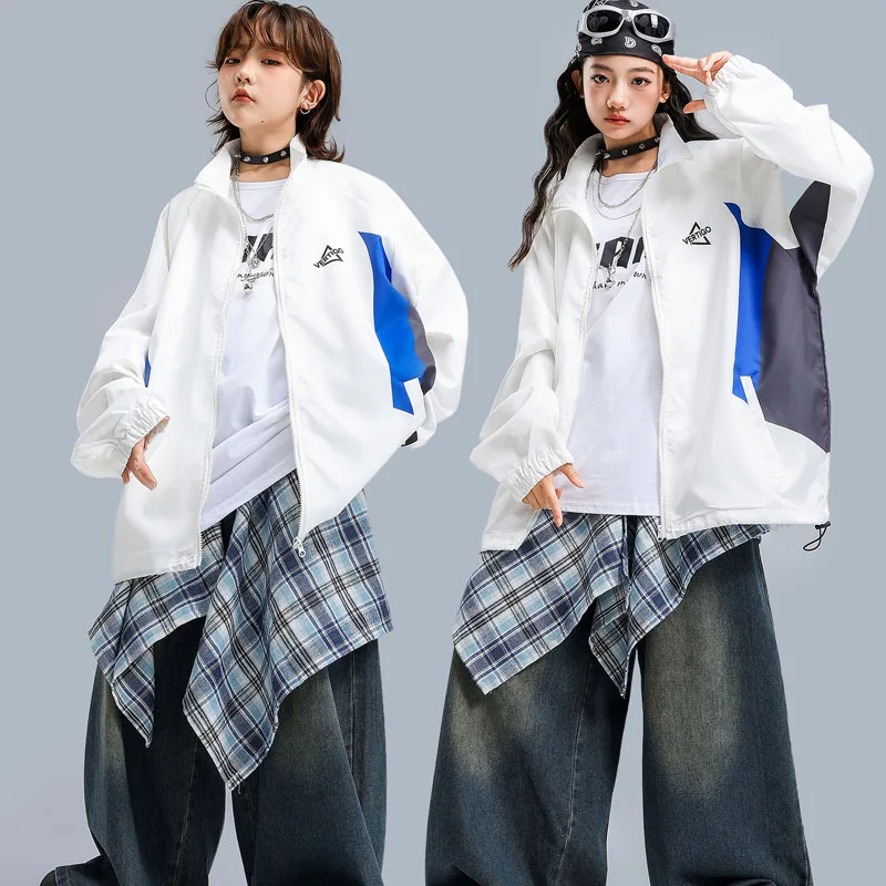 

Комплект одежды для детей: куртка в стиле хип-хоп, свободные брюки-джоггеры, крутая уличная одежда для мальчиков и девочек, костюмы для джазовых и уличных танцев, K-pop