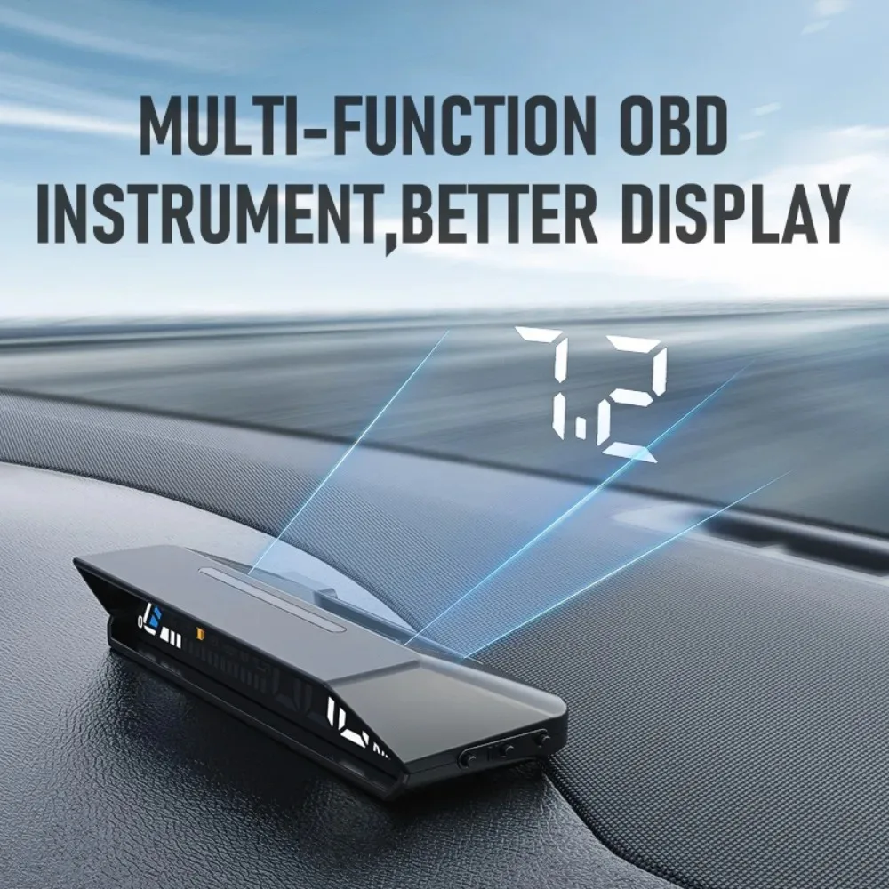 S100 رئيس يصل العرض obd مقياس إلكترونيات السيارات ضغط الزيت RPM سرعة السرعة الزائدة إنذار HUD عداد السرعة الرقمي
