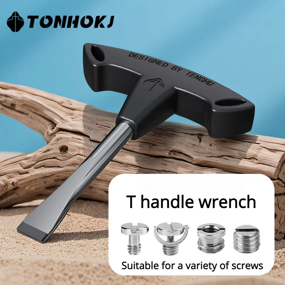 T Handle Flathead Wrench Camera Repair Tool Slotted Pry Bar for Camera Lens Body Disassembly Steel Spudger Tripod Head Screw