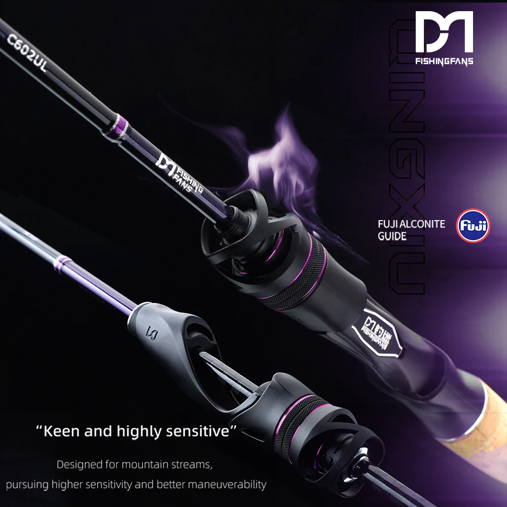 

Удочка для рыбалки FISHINGFANS QINGXIU FUJI ALCONITE GUIDE AA с пробковой рукояткой, колпачком-погремушкой, катушкодержателем X-CROSS и карбоновой лентой, ультралегкая, UL