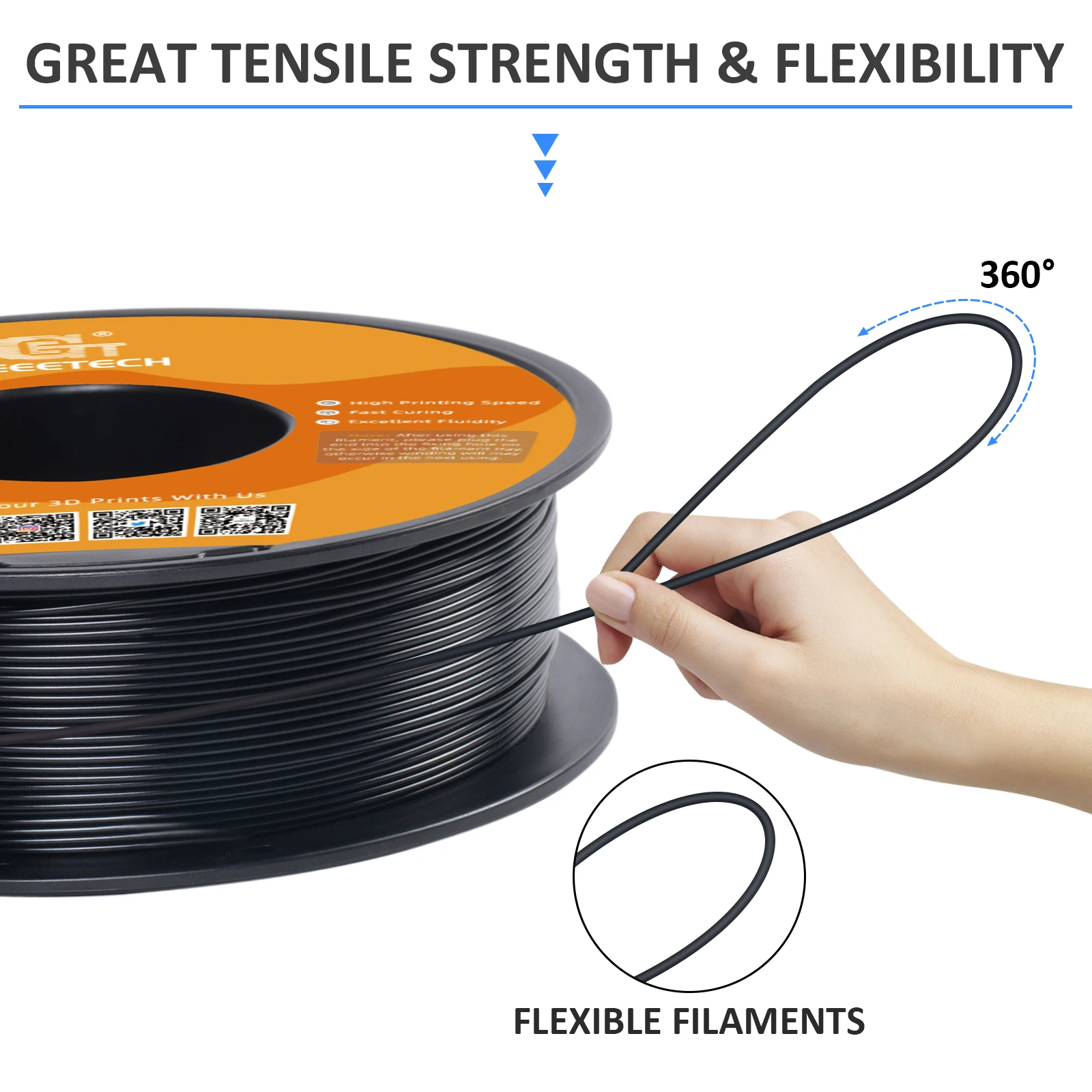 Filament do drukarek 3D GEEETECH High Speed PLA 1kg 1.75mm, lepsza płynność, szybsze utwardzanie i prędkość druku, wyższa jakość druku. — zdjęcie produktu 3