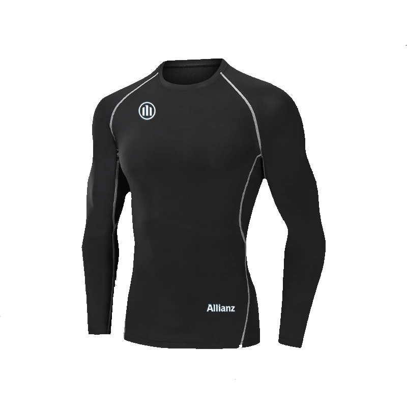 Allianz Logo Men's Fitness Sports Suit, Quick-Drying, Breathable and Highly Elastic, Slim-Fitting and Form-Hugging Style, Long-