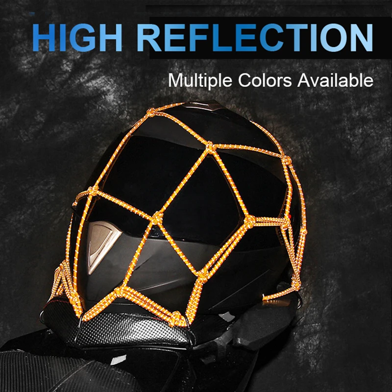 Motorrad helm reflektieren des Netz 40x40cm Moto Helm Mesh Netz Tanknetz Schutz ausrüstung Gepäck haken Motorrad Fracht netz