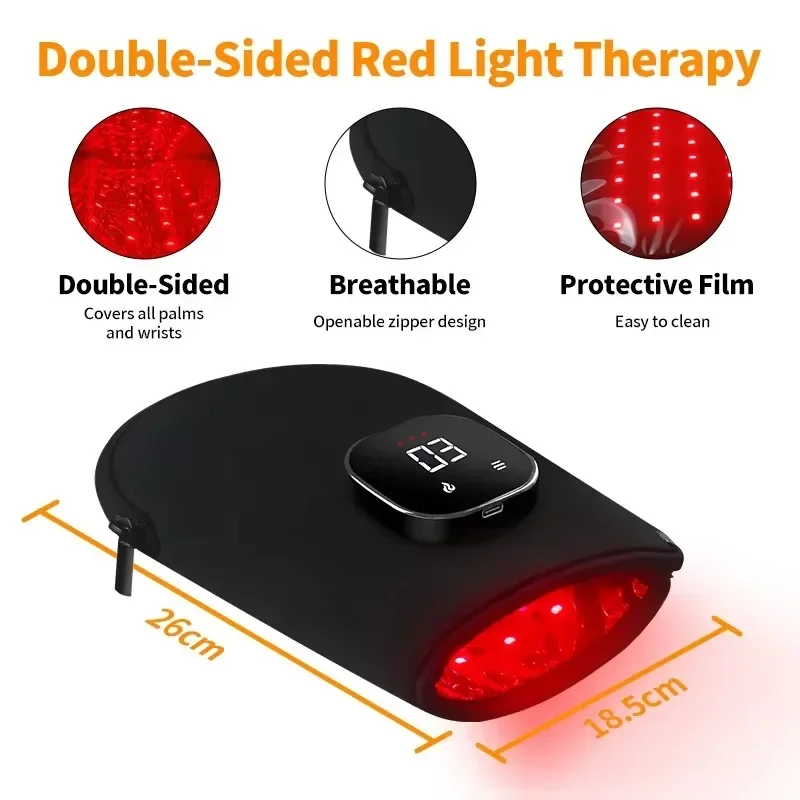 NEW Red Light Therapy Device for Hands Led Near Infrared Light Skin Care USB Charging,Infrared Light Therapy Gloves Finger Wrist view 4