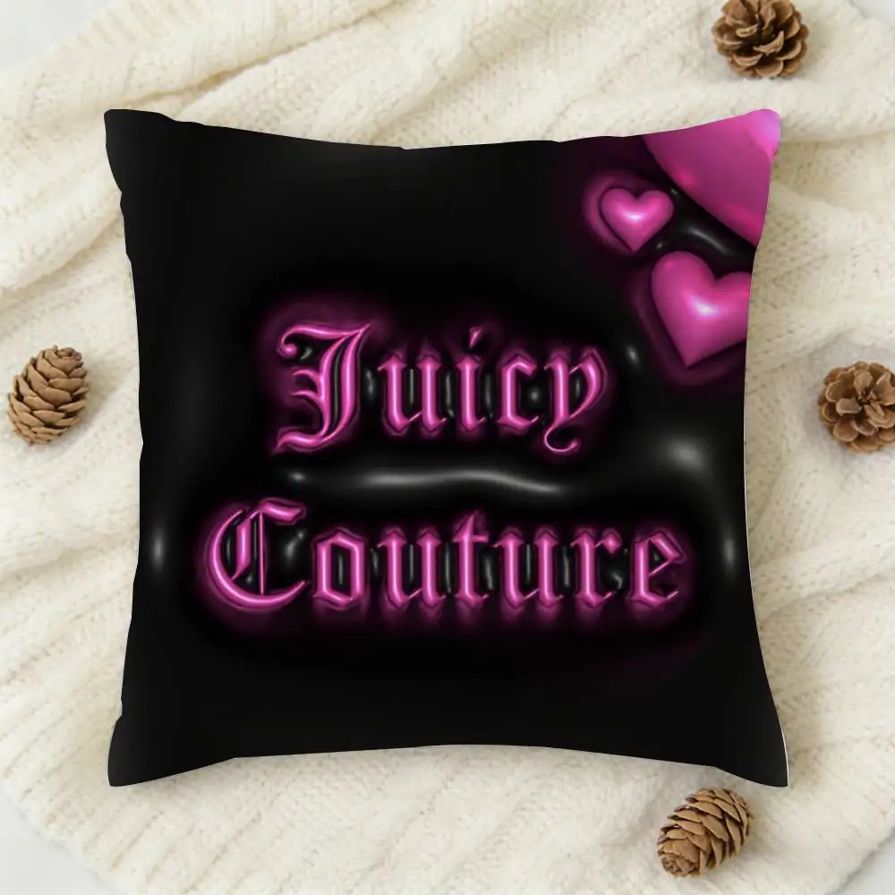 J-JUICY C-COUTURE Double-sided Printed Square Decorative Cushion Cover for Sofa Living Room Home Decor