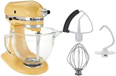 5-Qt. Tilt-Head Stand Mixer with Glass Bowl and Flex Edge Beater - Majestic Yellow