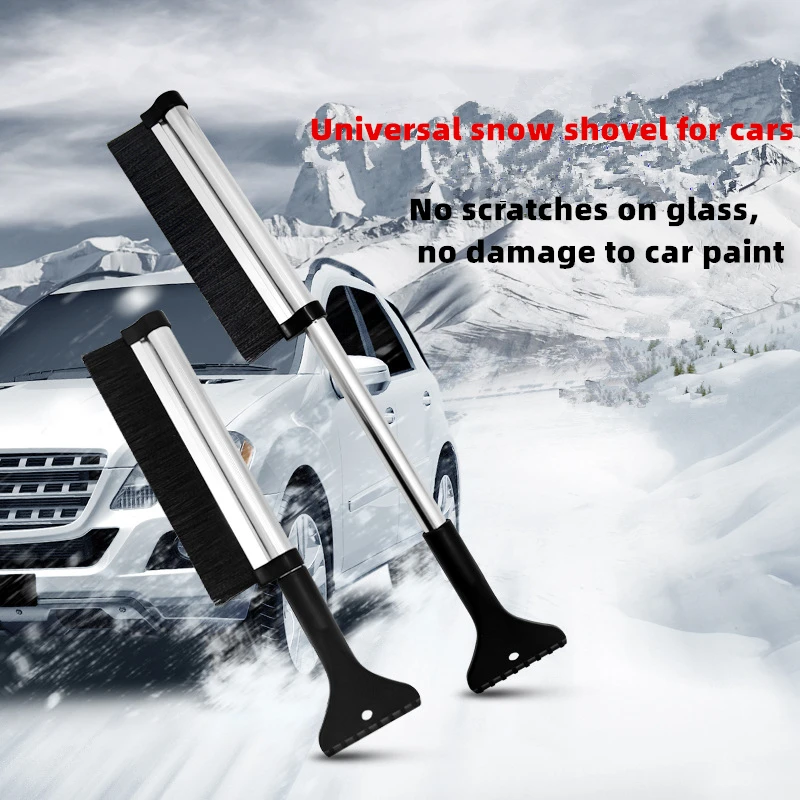 

Auto Care Retractable Extendable Telescoping Snow Brush Ice Scraper for Winter Car Vehicle Windshield with Stiff Bristle Brush