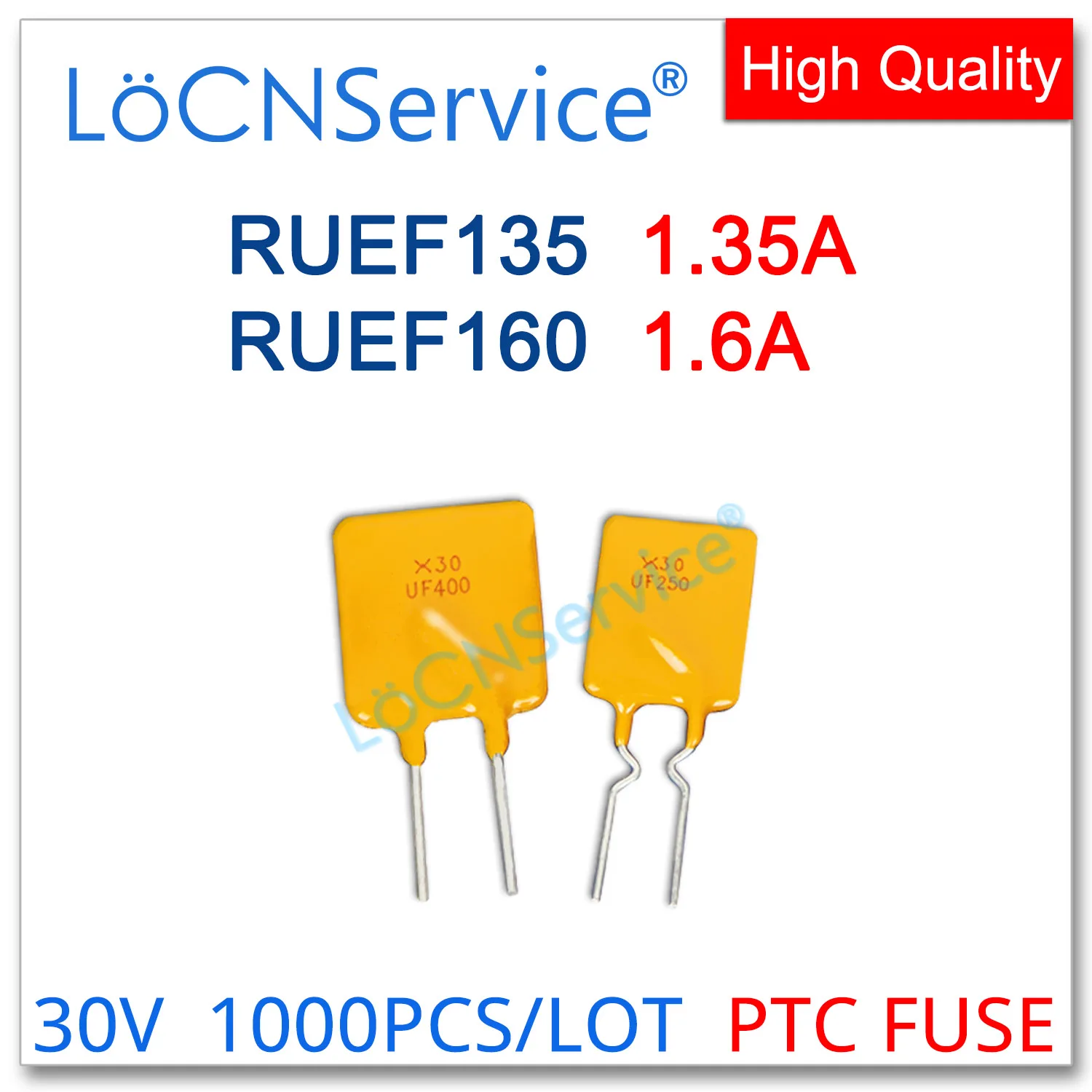 LoCNService 1000PCS  RUEF135  RUEF160 30V 1.35A 1.6A UF135 UF160 Resettable Fuse PTC DIP Chinese High Quality RUEF