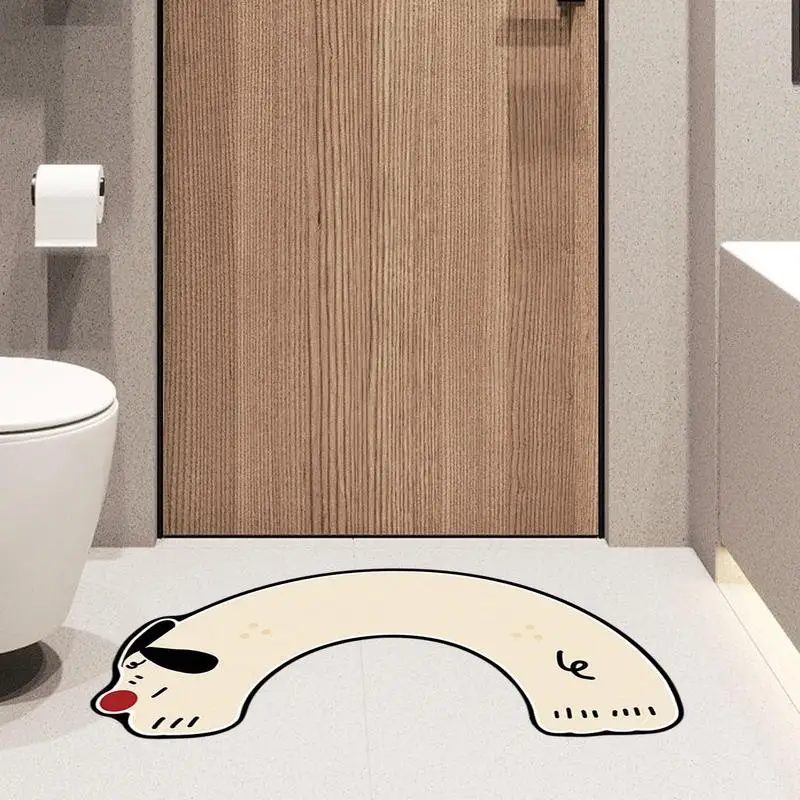 U-Shaped Bath Mat U-Shaped Dachshund Floor Mat Cartoon Shower Rug Toilet Bath Mat for Kitchen Bathroom Doorway Hotel Toilet