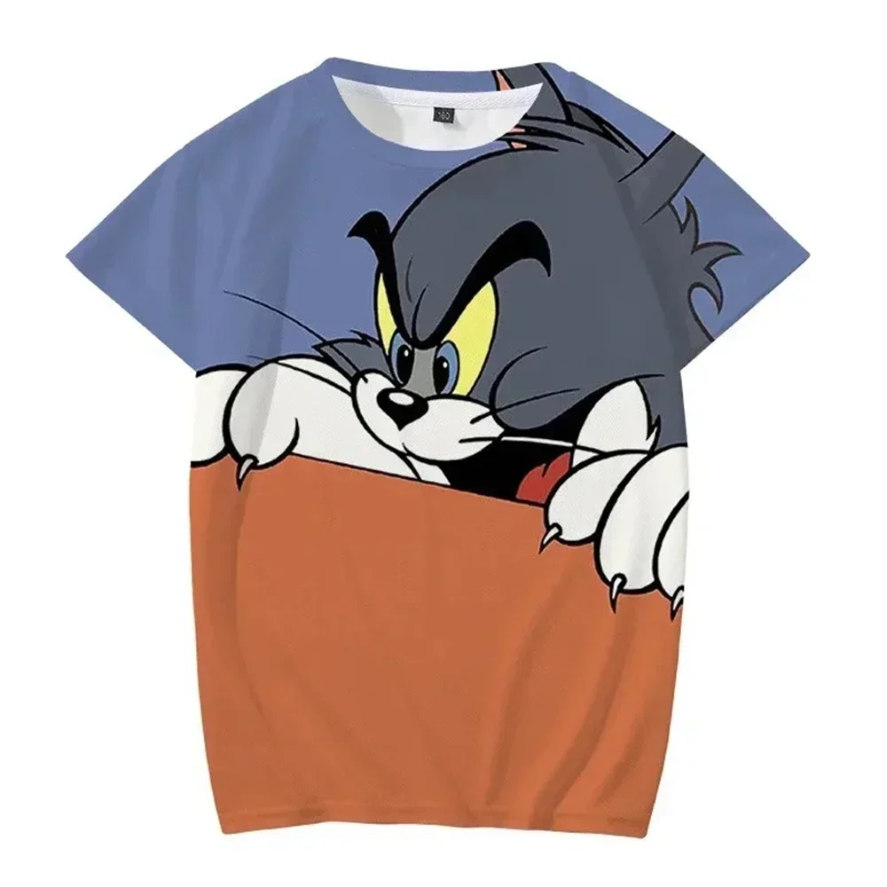 

Том и Джерри, милая мультяшная спортивная быстросохнущая дышащая мужская футболка с 3D принтом, повседневная уличная футболка для мальчиков и девочек с коротким рукавом для мальчиков и девочек