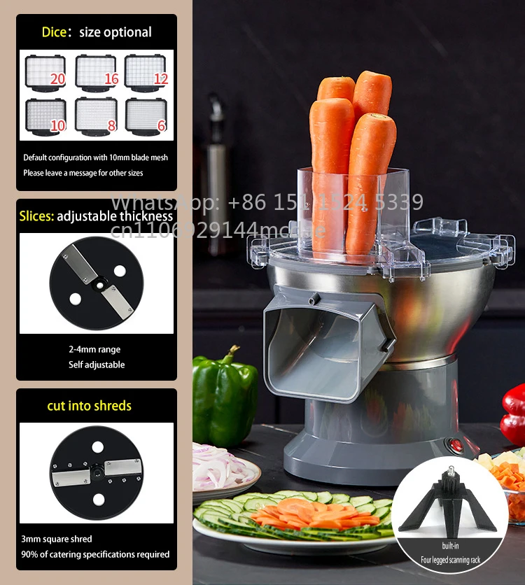 Thickness 2-4 mm Adjustable slicer Semi-automatic fruit slicer 300 kg/h Tomato slicer Potato chip cutter