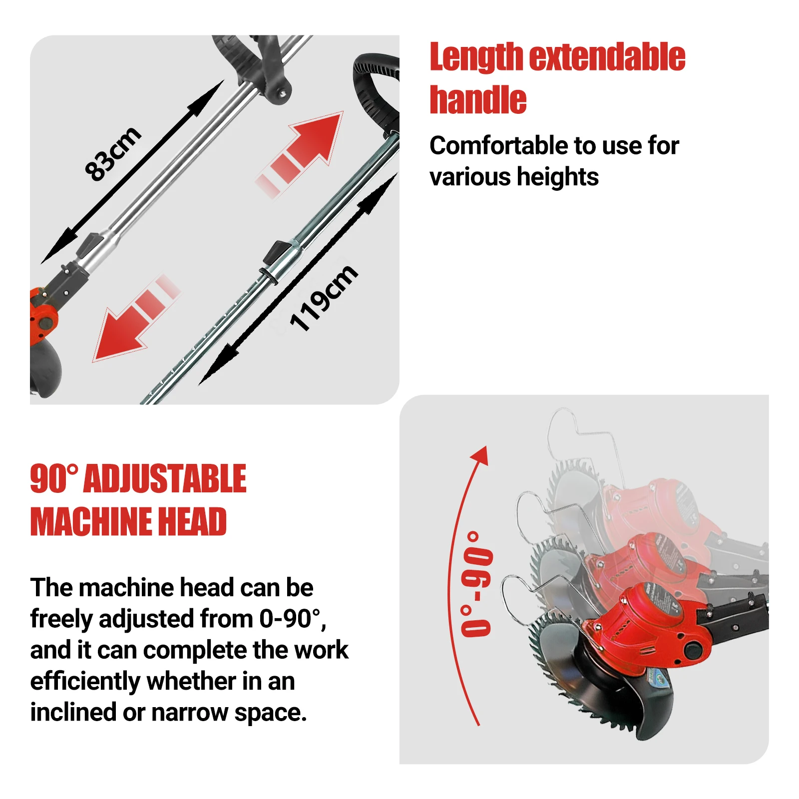 ماكينة تشذيب العشب اللاسلكية الاعشاب واكر جزازة العشب العشب المقلم شفرة فولاذية كربونية 2 بطاريات ليثيوم أيون تعمل بالطاقة و3 أنواع شفرة القطع