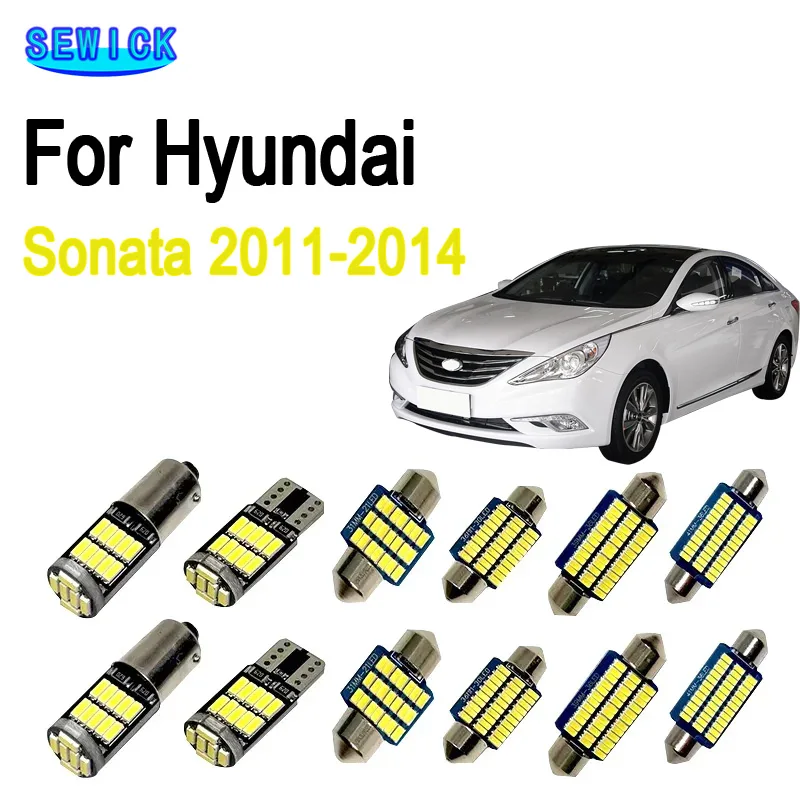 10Pcs Canbus Car Led Interior Light Kit For Hyundai Sonata 2011 2012 2013 2014 Map Reading Trunk Dome License Plate Lamp