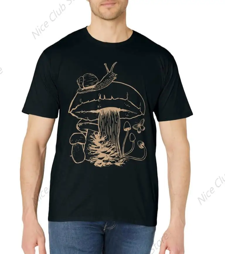 Cottagecore Aesthetic Mushroom Snail Goblincore Mycology T-Shirt