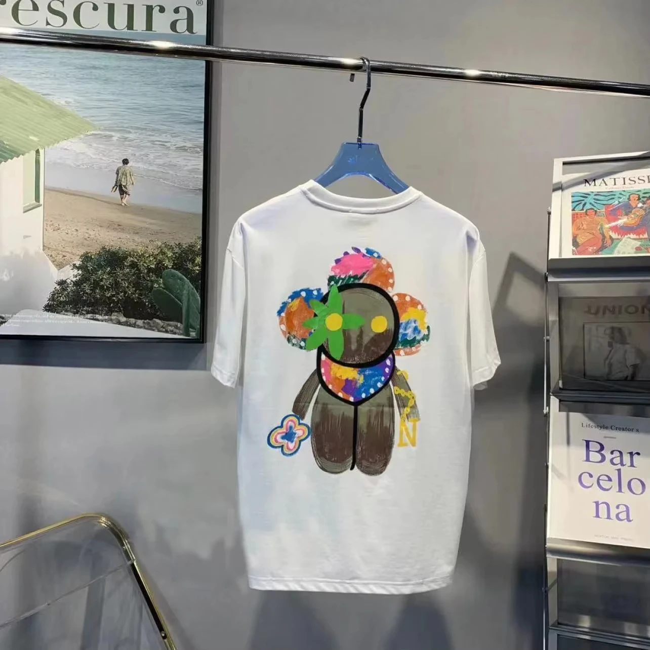 

Behind the new summer trend, personalized printing pattern round neck short-sleeved casual T-shirt for men and women oversized