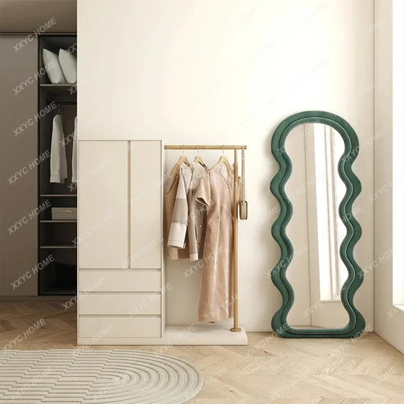XX Great discounts Solid wood paint side hanger integrated simple wardrobe household bedroom drawer storage cabinet