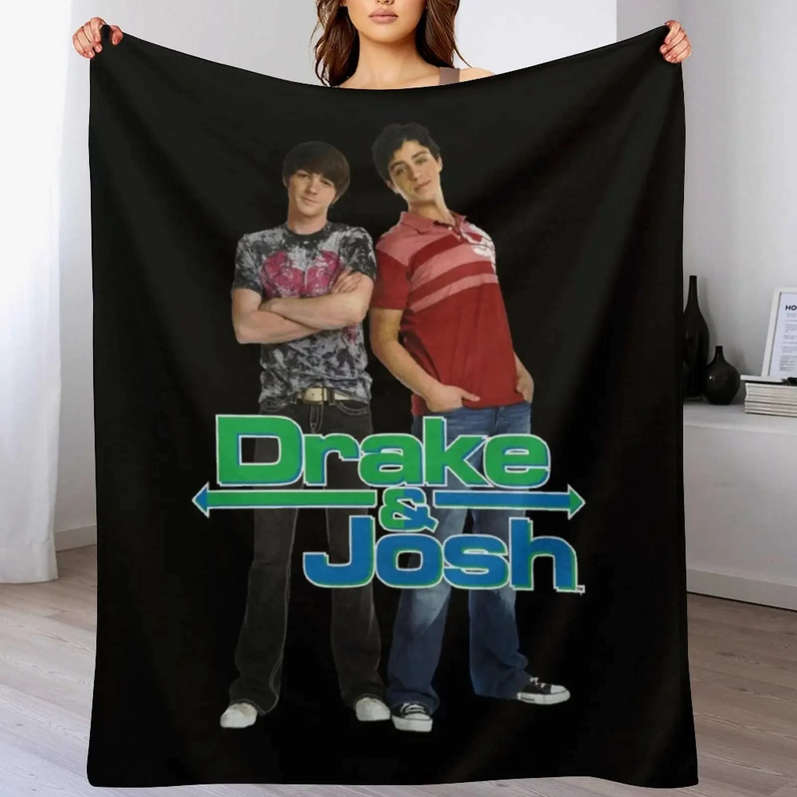 

Drake And Josh Classic Logo With Characters Pullover Hoodie Throw Blanket