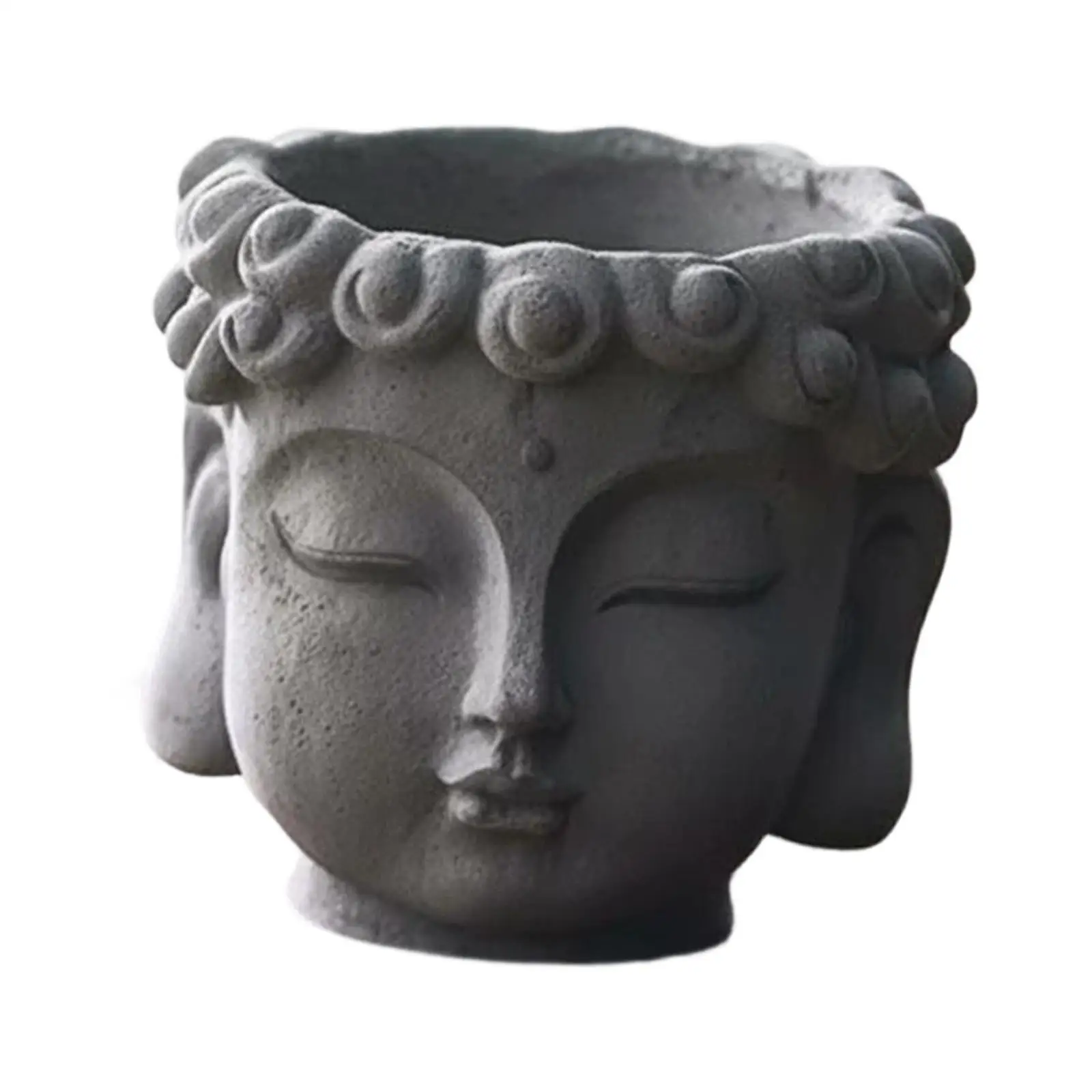 Buddha Head Flower Pot Statue Decoration Organizer Figurine,Plant Pot Container Flower Vase for Kitchen Desktop Garden Office