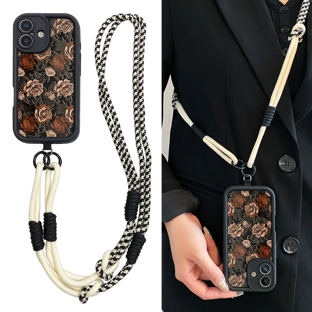 2025Lanyard CaseForXiaomiPoco X6 X7 F6 M6 F7 M7 F5 X5 X3 M3 Pro C55 C51 C65 C75 C71 الأزهار المعصم سلسلة Crossbody الحبل غطاء الهاتف #1