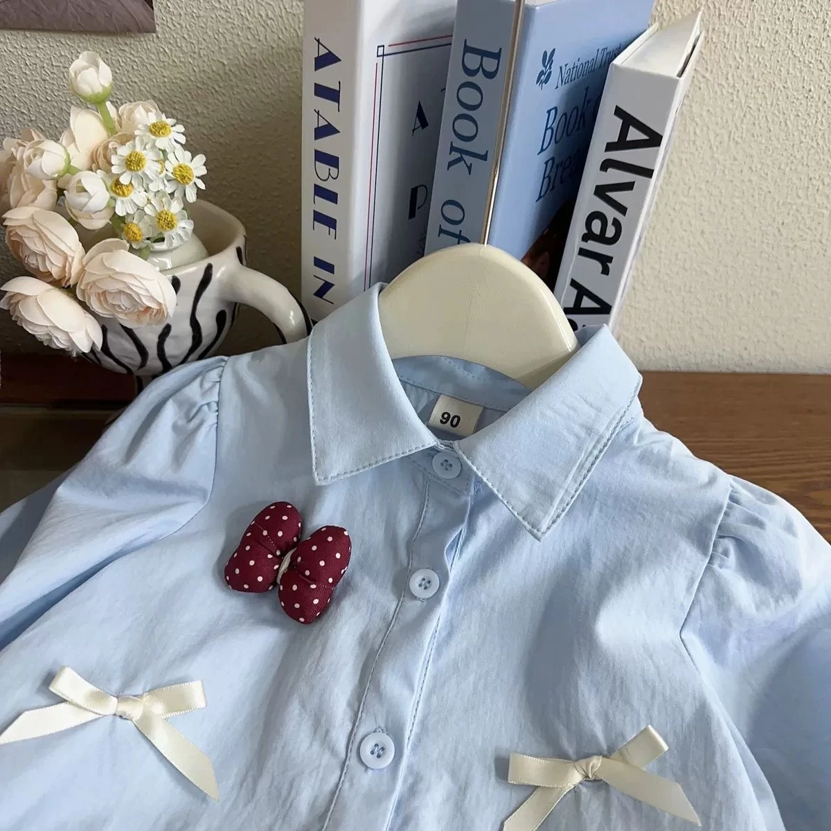 2025 طفل الفتيات ثلاثية الأبعاد القوس الكشكشة قمصان طويلة فستان موضة أطفال الأطفال ربيع الخريف ملابس بأكمام طويلة ملابس عيد ميلاد #5