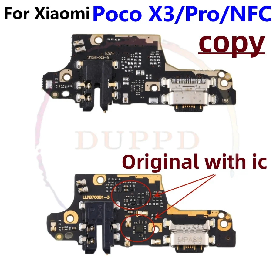 For Xiaomi Pocophone Poco F1 X3 Pro NFC USB Charging Connector Board Port Dock With Microphone Flex Cable