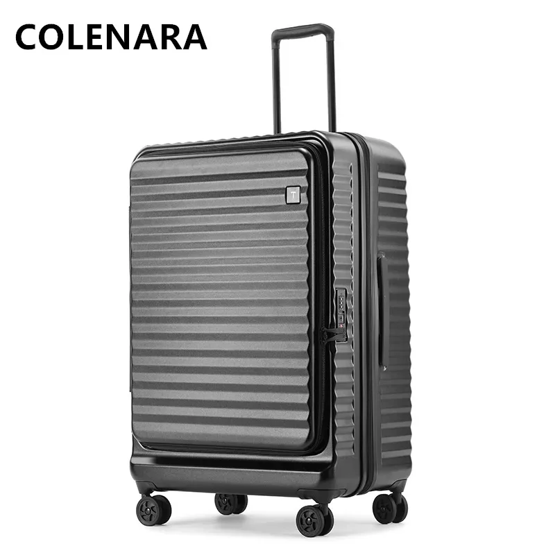 Imagem -03 - Colenara-bagagem de Cabine com Grande Capacidade Trolley Case 20 Front Opening Laptop Boarding Case 24 Carry on Travel Suitcase 28