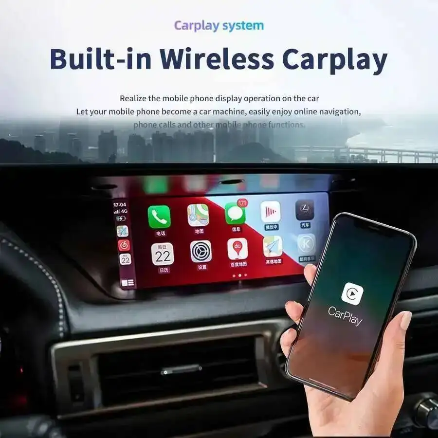 Multimedia Video Player Car Radio For Lexus GS GS200 GS250 GS300 GS350 GS450 2012-2020 CarPlay Android 14 BT qled Screen 12.3''