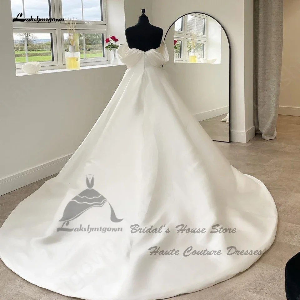Lakshmigown Schulterfreies Satin-Hochzeitskleid Luxus 2025 Vestidos Noivas Prinzessin Off-White Brautkleid Maßanfertigung – Detail 7