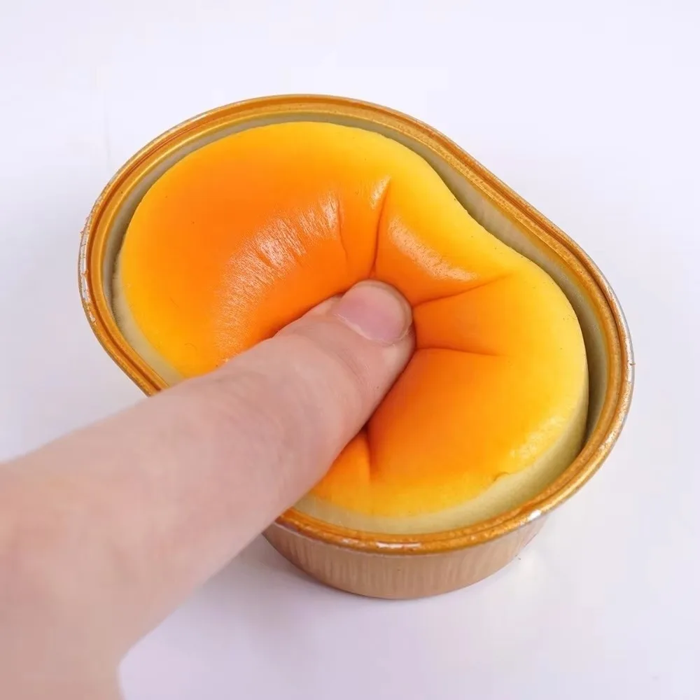 Sensory Fidget Simulated Cheese Bread Squeeze Soft Rebound Cheese Bread Shape Decompression Lightweight Portable Slow Rising