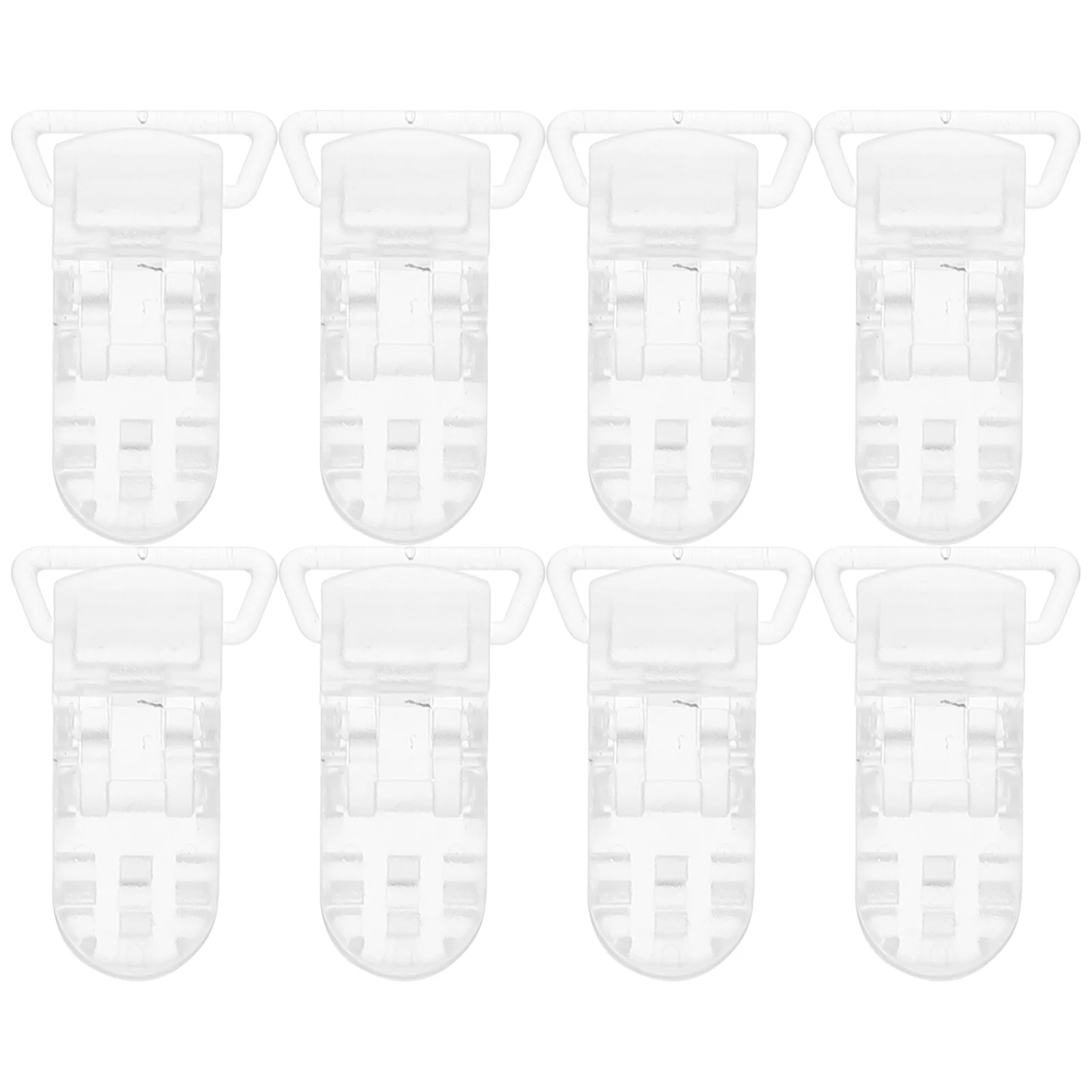 25 Pcs T-shaped Clear Plastic Baby Pacifier Clips Badge Clips for Making Clips Straps Transparent