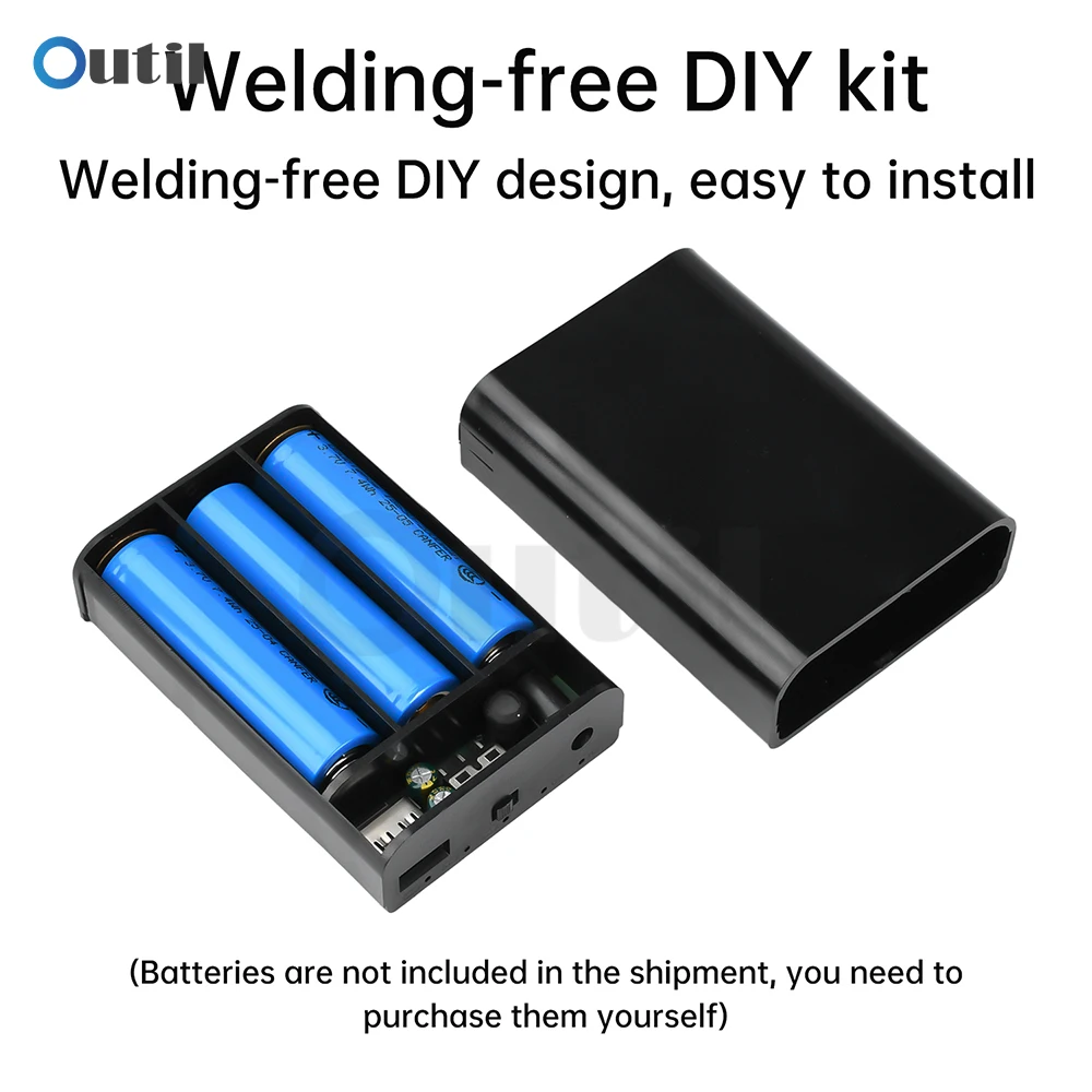 DC 12V Output 3 x 18650 Battery Box with DC Wire UPS Non-welding DIY Power Bank Box DC Battery Holder for LED Light WiFi Router