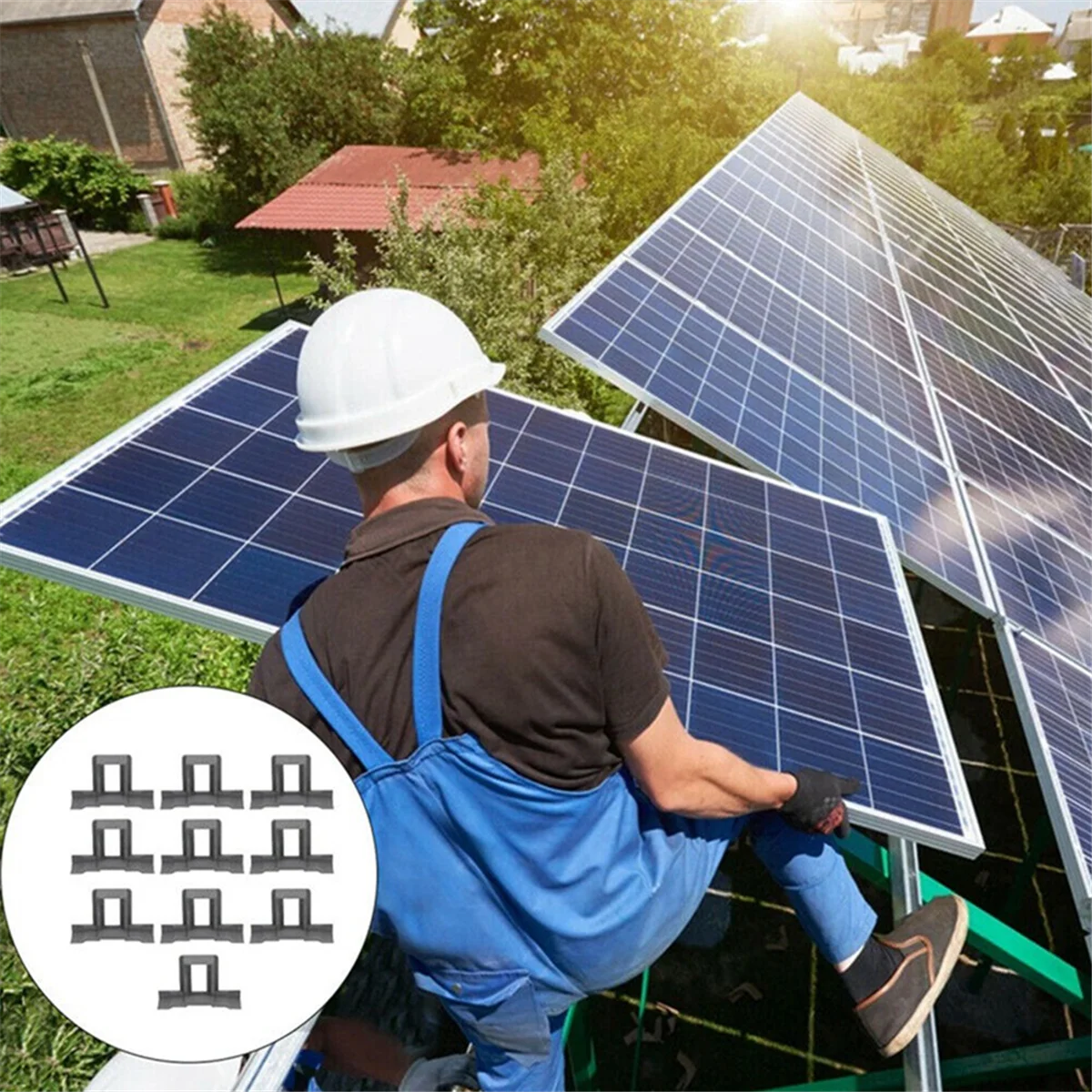 PV لوحات السيارات إزالة راكدة المياه الغبار أداة في الهواء الطلق ، إطارات الألواح الشمسية ، المياه استنزاف كليب ، سمك 35 مللي متر ، 30 قطعة