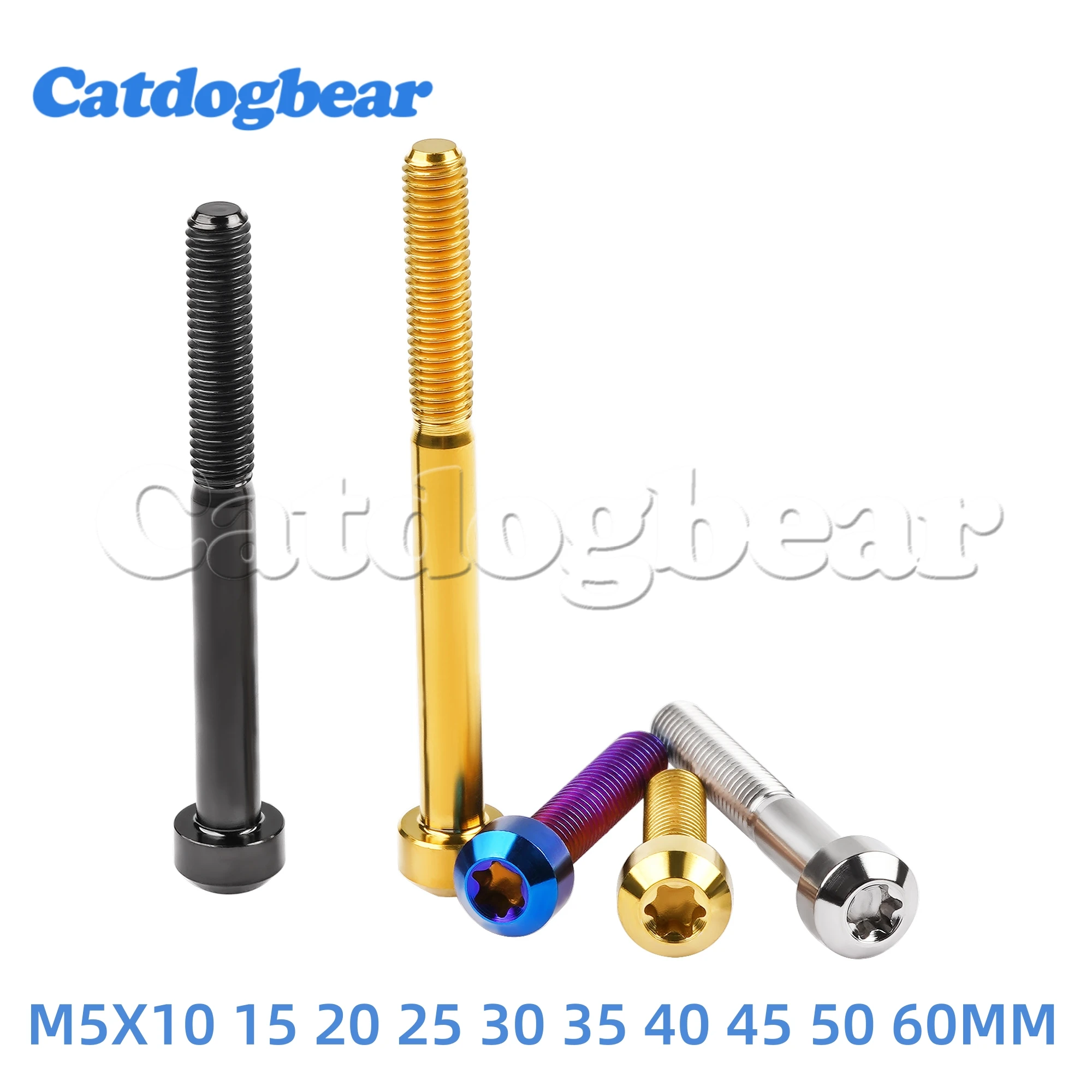 

Catdogbear 4PCS M5x10 15 20 25 30 35 40 45 50 60 mm Titanium Bolt Rounded Column Torx Head Screw For Bicycle Motor