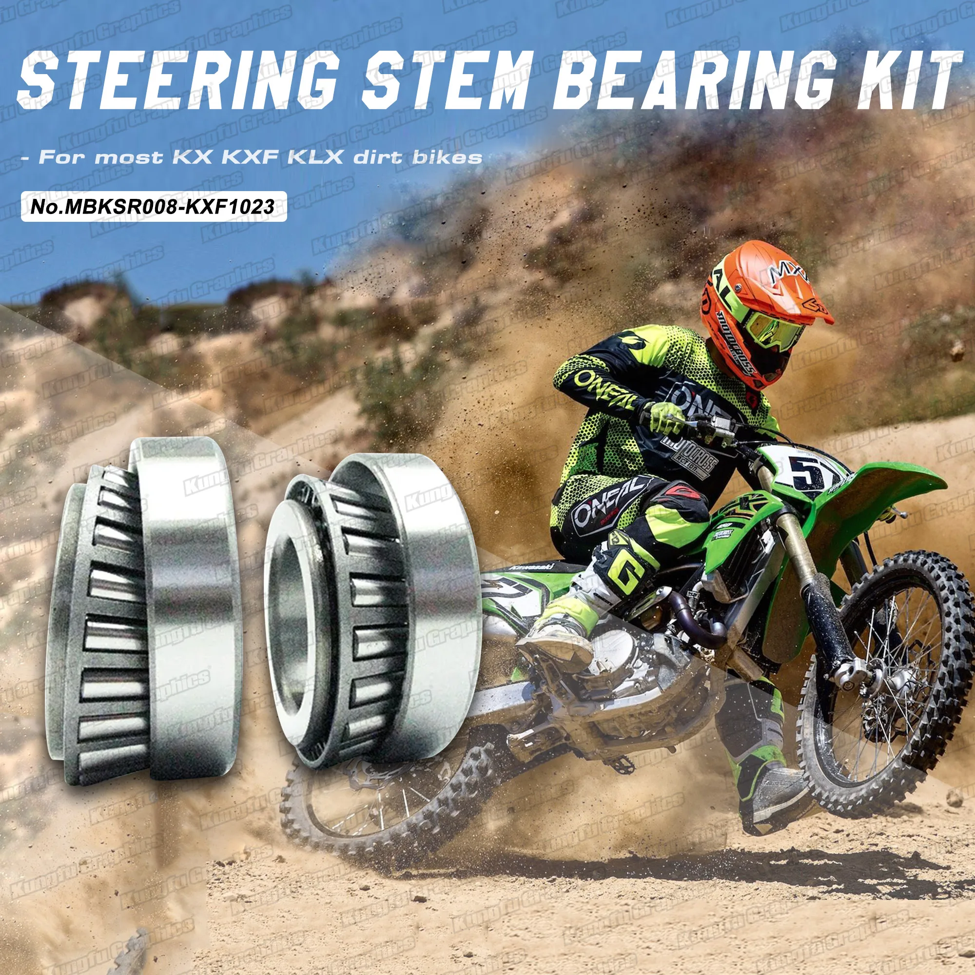 JY RACING Motorcycle Steering Stem Bearing Tapered Roller Bearing for KAWASAKI KX125 KX250 KX250F KX450F KLX450R & SUZUKI RMZ250