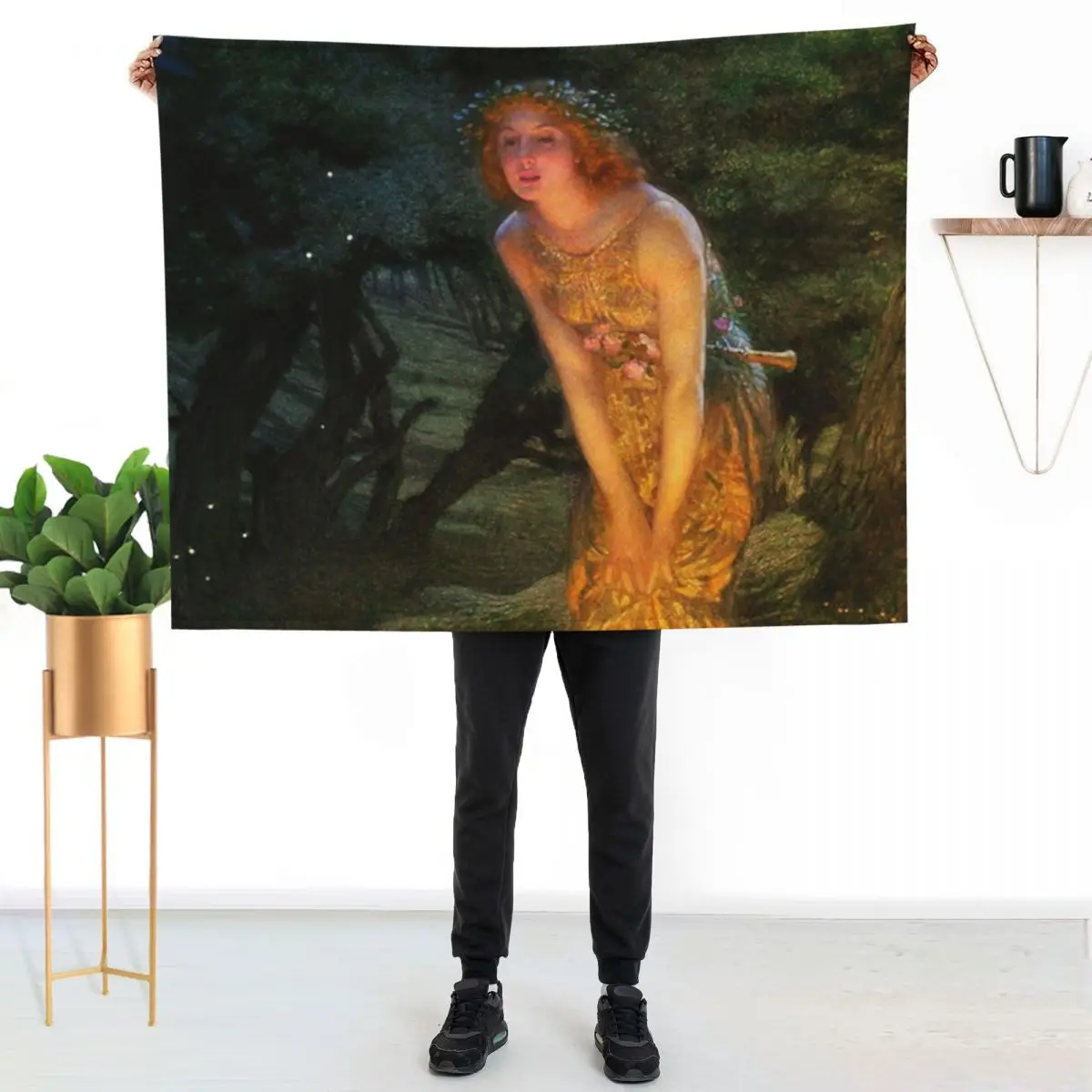 

Midsummer eve - Edward Robert Hughes Throw Blanket Shaggy Furry Soft Blanket for Bedroom Living Room
