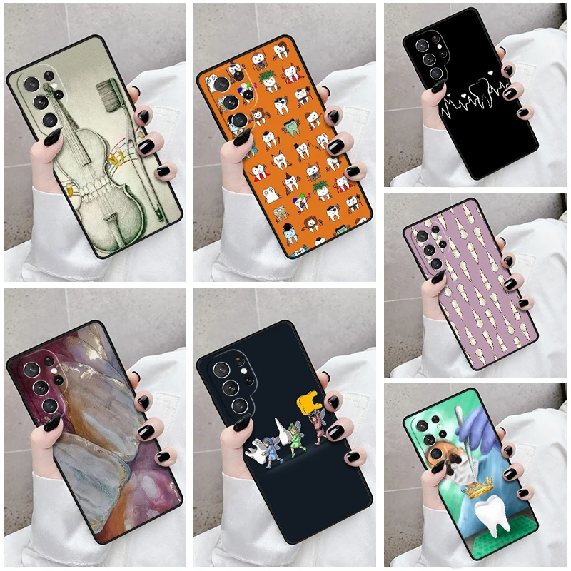 Phone Case For Samsung Galaxy S24 S23 S21fe S22 Ultra Plus Note 10 20 S8 S9 S10 Cover Dentist Dental Tooth Nurse