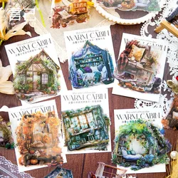 10 Pcs/pack Warm House Stickers Transparent Aesthetics Sticker Set Vintage Scrapbooking Stickers For Card Making Envelope