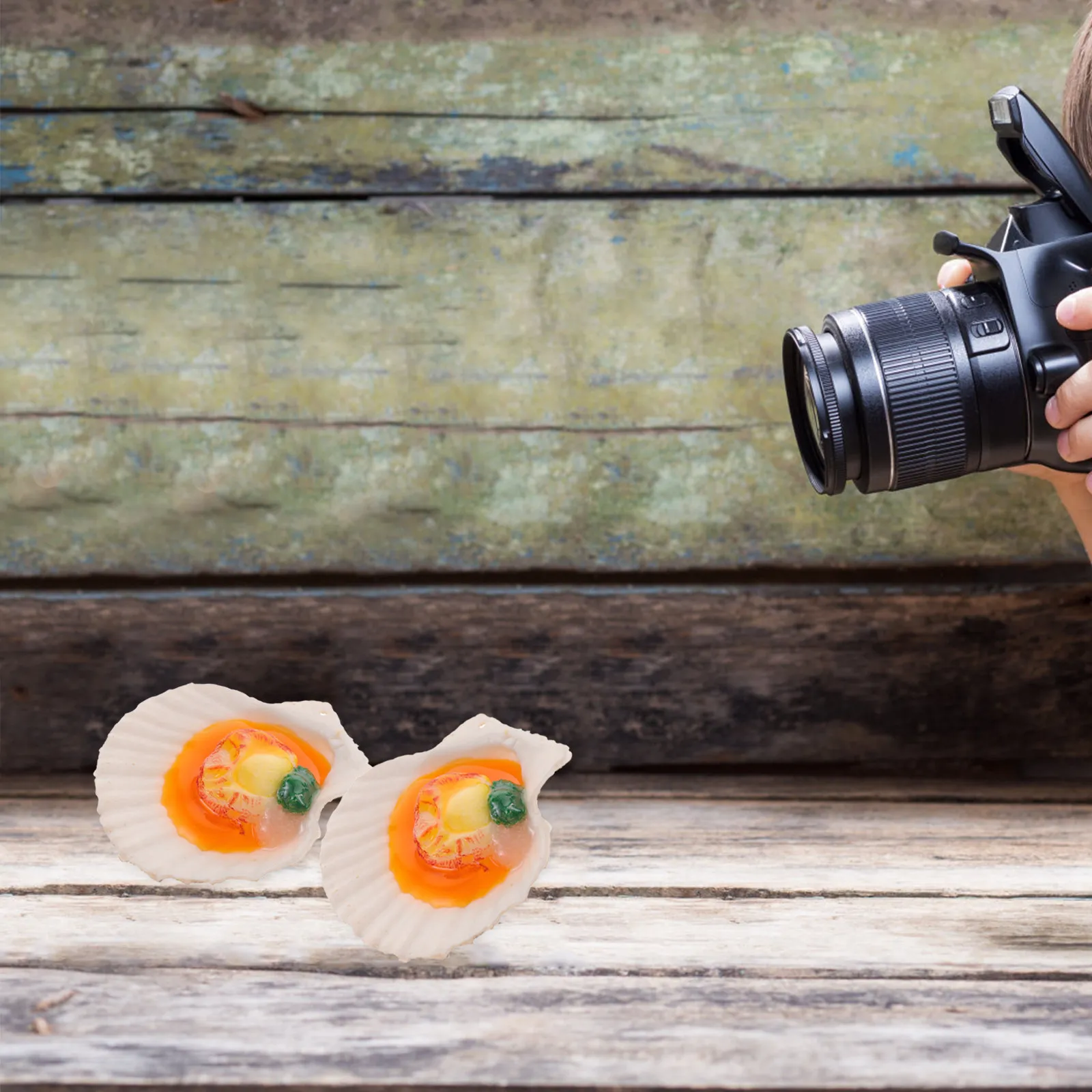 

Набор из 4 реалистичных пластиковых имитаций готовых морепродуктов для игр, кухонных аксессуаров и фотосессий