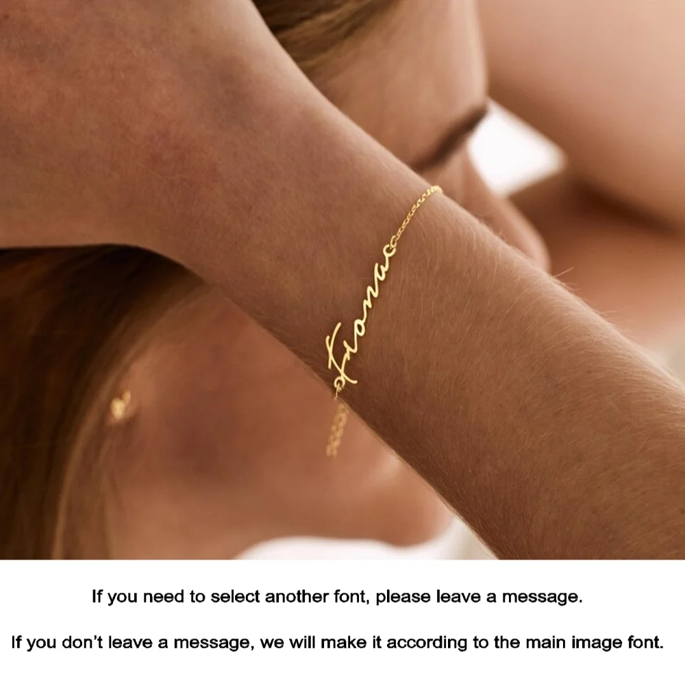 

Fashion art font custom name bracelet 18K, high-quality waterproof women's bracelet, exclusive personalized gift