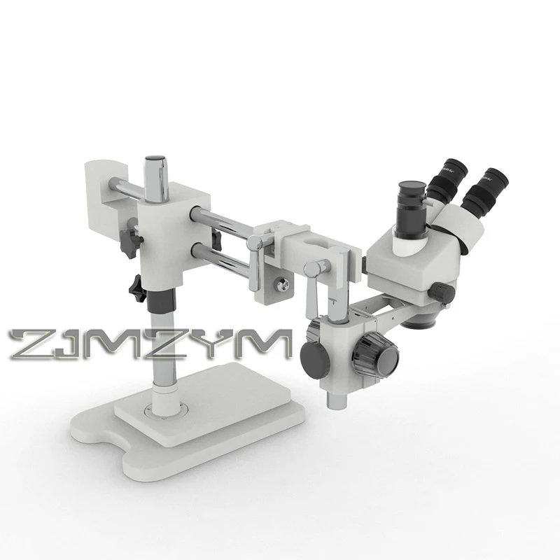 Microscópio trinocular estéreo com zoom 10hw, 7-45x, zoom contínuo, braço duplo, visão estereoscópica, para reparo de celular