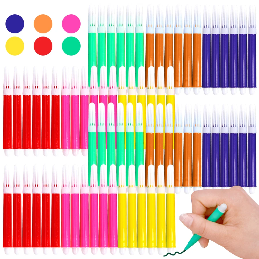 

5-20Packs 6-Color Mini Watercolor Pen 9.5cm Graffiti Painting Pen Suitable for Paper Non-woven Canvas Painting DIY Drawing Pen