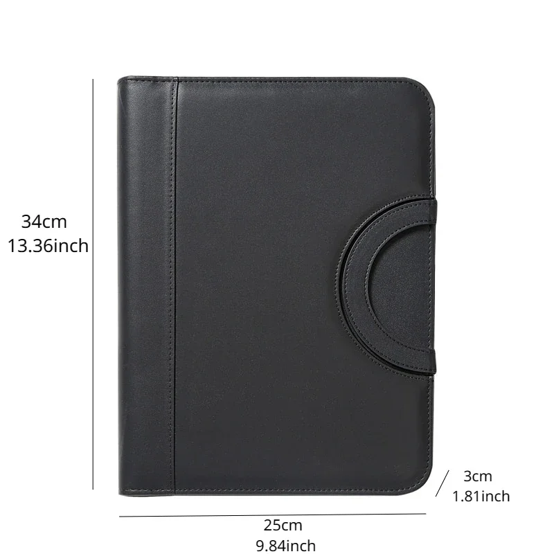 Imagem -04 - Portable pu Leather Pasta Pasta de Arquivo com Calculadora Fichário Gerente do Organizador Office Document Pad pc a4