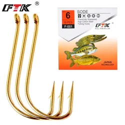 FTK SODE Fishing Hook 10PCS Size7#-Size15# Fishing From Japan Hooks Jig Carp Feeder Anzol Fishhook Fishing Tackle