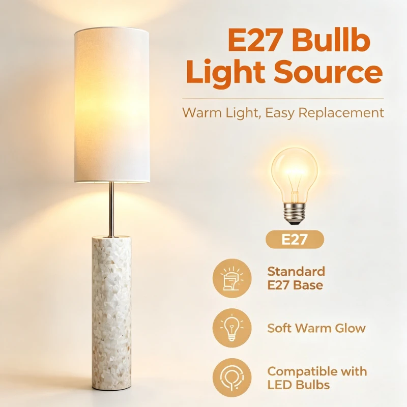 French Classical Splicing Shell Floor Lamps Living Room Decor Led Lights Bedroom Bedside Stand Light Study Novelty Iighting 2026